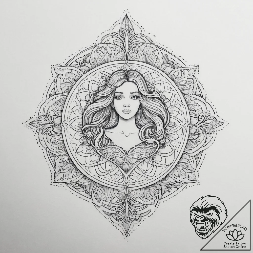 Tattoo sketch siren with a mermaid, tattoo dr... - tattoo sketch (№1757129072_0, 06.09.2025 03:24) — tattoovalue.net