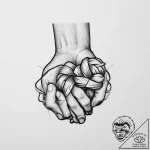 Tattoo sketch hands with a knot, artistic tat… – tattoo sketch (№1757129270_0, 06.09.2025 03:27) — tattoovalue.net