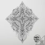 Tattoo sketch slavic embroidery pattern with… – tattoo sketch (№1757132020_0, 06.09.2025 04:13) — tattoovalue.net