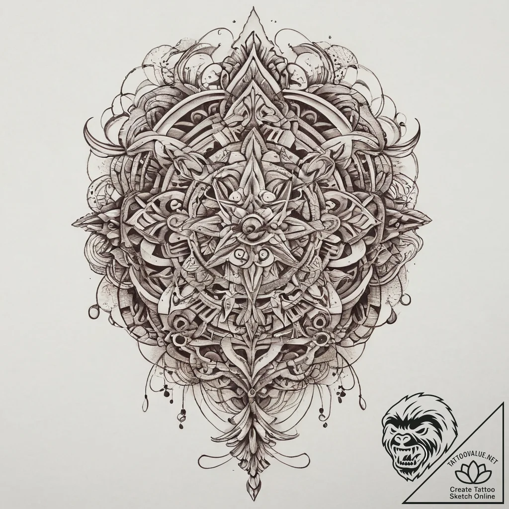 Tattoo sketch abstract хаос, tattoo sketch de... - tattoo sketch (№1757133200_0, 06.09.2025 04:33) — tattoovalue.net