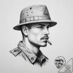 Tattoo sketch soldier with a pen, tattoo draw… – tattoo sketch (№1757134380_0, 06.09.2025 04:53) — tattoovalue.net