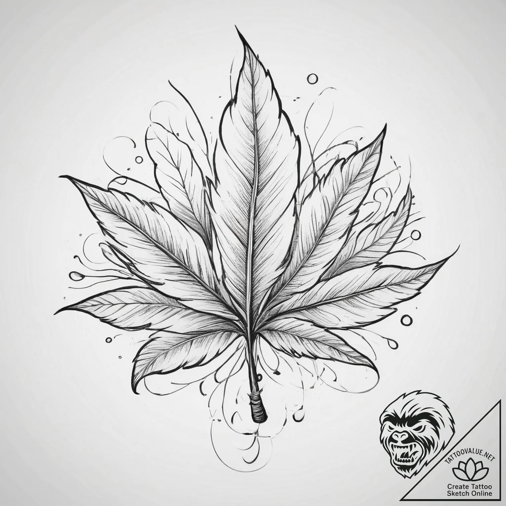 Tattoo sketch узор в виде листа, ink illustra... - tattoo sketch (№1757134576_0, 06.09.2025 04:56) — tattoovalue.net