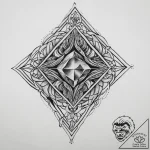 Tattoo sketch diamond, ink illustration for t… – tattoo sketch (№1757135752_0, 06.09.2025 05:15) — tattoovalue.net