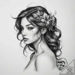 Tattoo sketch nymph tattoo – tattoo sketch (№1757136144_0, 06.09.2025 05:22) — tattoovalue.net