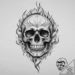 Tattoo sketch узор в виде черепа с огнем, art… – tattoo sketch (№1757140068_0, 06.09.2025 06:27) — tattoovalue.net