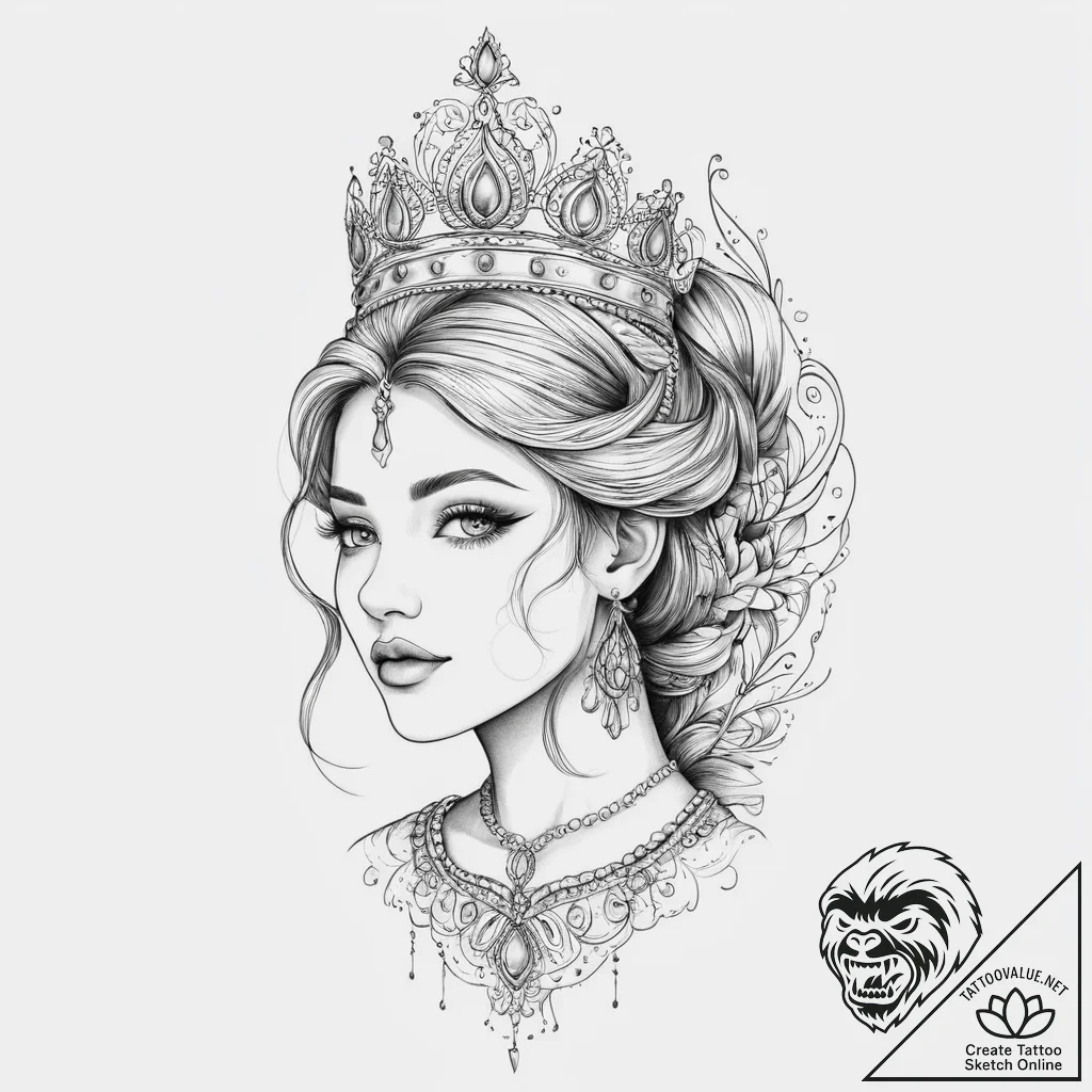 Tattoo sketch princess tattoo, tattoo sketch... - tattoo sketch (№1757140659_0, 06.09.2025 06:37) — tattoovalue.net