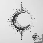 Tattoo sketch узор в виде лунного затмения, t… – tattoo sketch (№1757141247_0, 06.09.2025 06:47) — tattoovalue.net