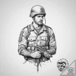 Tattoo sketch soldier with a knot, ink illust… – tattoo sketch (№1757141444_0, 06.09.2025 06:50) — tattoovalue.net