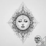 Tattoo sketch cosmic person, ink illustration… – tattoo sketch (№1757141836_0, 06.09.2025 06:57) — tattoovalue.net