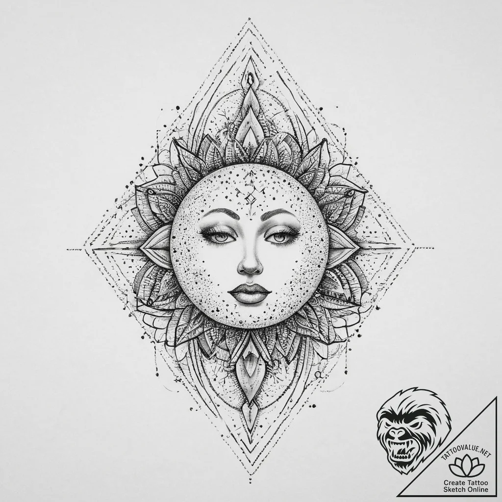 Tattoo sketch cosmic person, ink illustration... - tattoo sketch (№1757141836_0, 06.09.2025 06:57) — tattoovalue.net