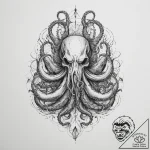 Tattoo sketch kraken, tattoo line art, on a c… – tattoo sketch (№1757142620_0, 06.09.2025 07:10) — tattoovalue.net