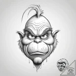 Tattoo sketch the grinch with a tear, tattoo… – tattoo sketch (№1757143797_0, 06.09.2025 07:29) — tattoovalue.net