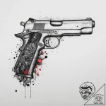 Tattoo sketch machine gun bullets, concept ar… – tattoo sketch (№1757145173_0, 06.09.2025 07:52) — tattoovalue.net