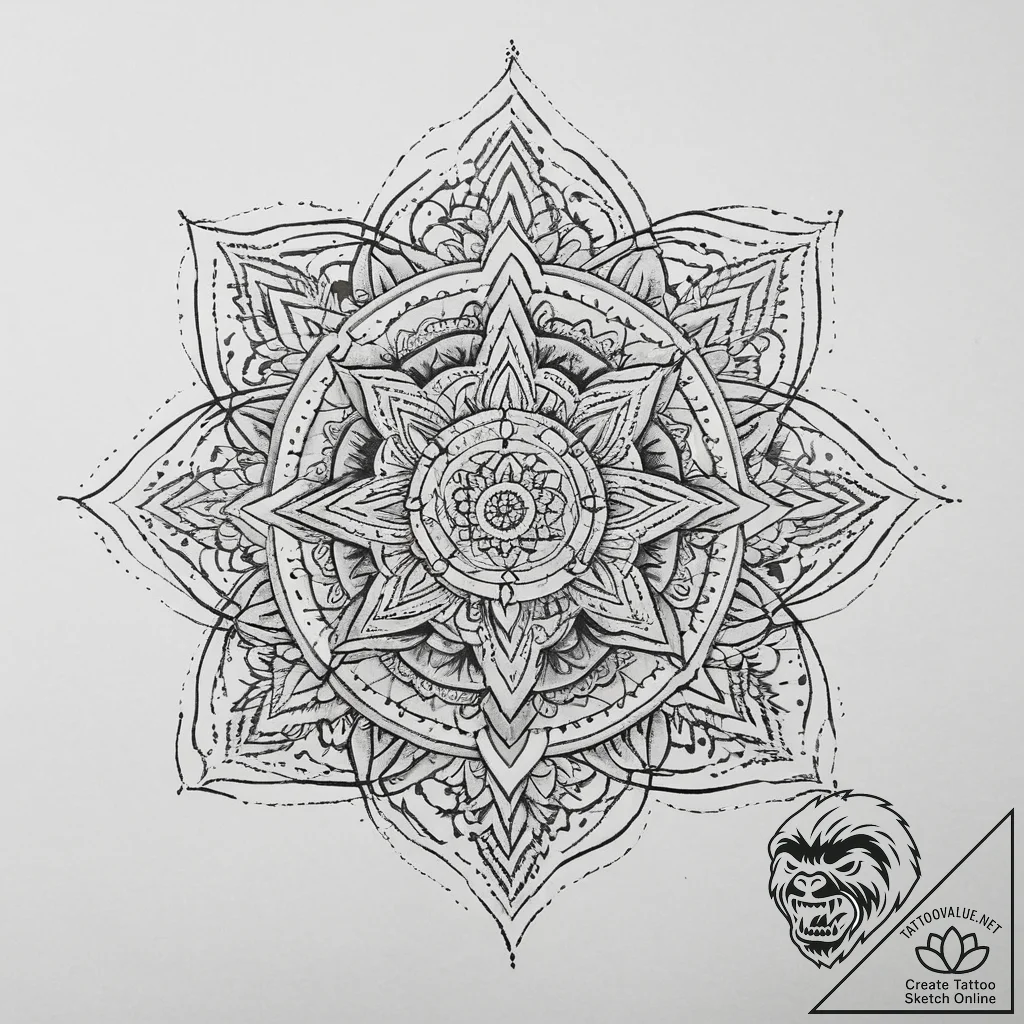 Tattoo sketch fire, tattoo sketch design, geo... - tattoo sketch (№1757146160_0, 06.09.2025 08:09) — tattoovalue.net