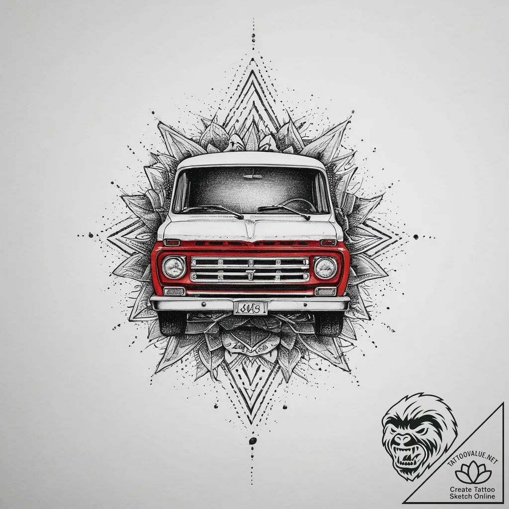 Tattoo sketch truck tattoo, artistic tattoo s... - tattoo sketch (№1757146554_0, 06.09.2025 08:15) — tattoovalue.net