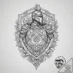 Tattoo sketch knight shield, concept art for… – tattoo sketch (№1757146752_0, 06.09.2025 08:19) — tattoovalue.net