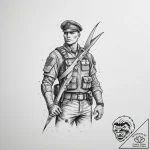 Tattoo sketch soldier with a scissors, tattoo… – tattoo sketch (№1757148517_0, 06.09.2025 08:48) — tattoovalue.net