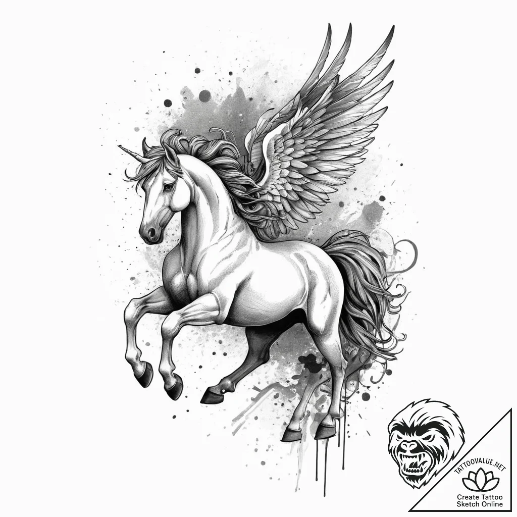 Tattoo sketch pegasus tattoo, ink illustratio... - tattoo sketch (№1757148908_0, 06.09.2025 08:55) — tattoovalue.net