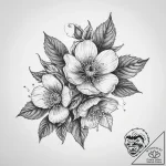 Tattoo sketch raspberry blossom – tattoo sketch (№1757149301_0, 06.09.2025 09:01) — tattoovalue.net