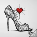 Tattoo sketch high heel with a heart, tattoo… – tattoo sketch (№1757149692_0, 06.09.2025 09:08) — tattoovalue.net