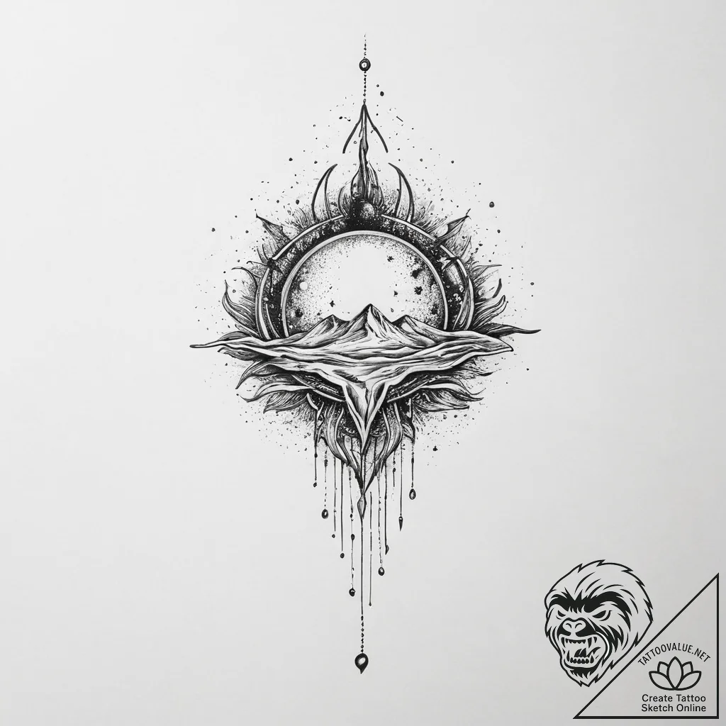 Tattoo sketch cosmic soil - tattoo sketch (№1757150477_0, 06.09.2025 09:21) — tattoovalue.net