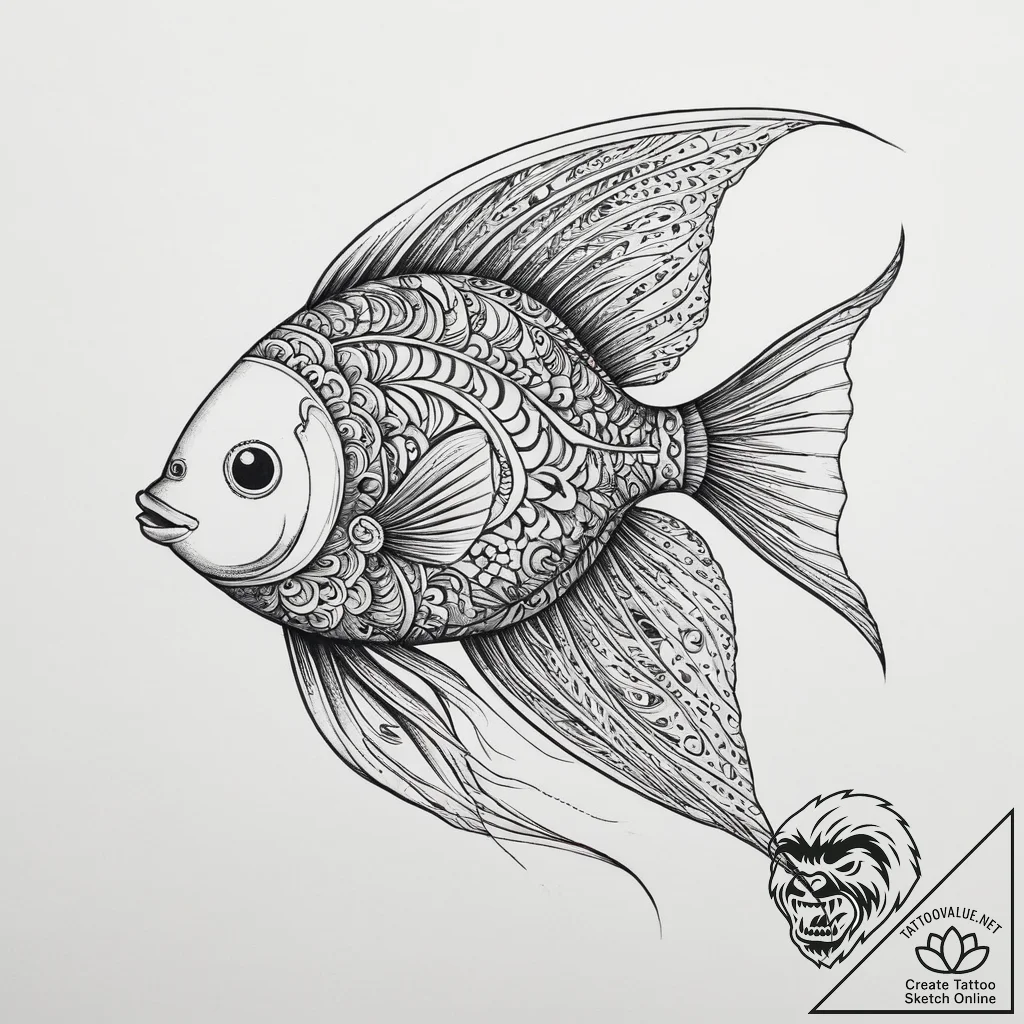 Tattoo sketch angelfish, tattoo flash sheet d... - tattoo sketch (№1757151261_0, 06.09.2025 09:34) — tattoovalue.net