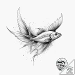 Tattoo sketch flying fish, tattoo sketch desi… – tattoo sketch (№1757152633_0, 06.09.2025 09:57) — tattoovalue.net