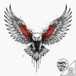 Tattoo sketch spirit animal eagle wings, tatt… – tattoo sketch (№1757153023_0, 06.09.2025 10:03) — tattoovalue.net