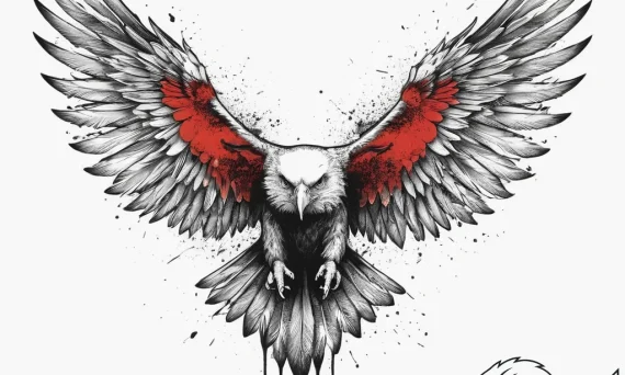 Tattoo sketch spirit animal eagle wings, tatt... - tattoo sketch (№1757153023_0, 06.09.2025 10:03) — tattoovalue.net