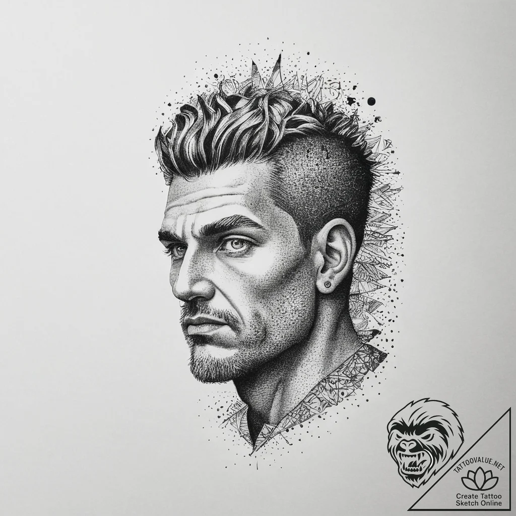 Tattoo sketch david and goliath, artistic tat... - tattoo sketch (№1757153414_0, 06.09.2025 10:10) — tattoovalue.net