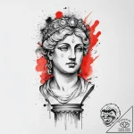 Tattoo sketch roman column with a bust, ink i… – tattoo sketch (№1757153611_0, 06.09.2025 10:13) — tattoovalue.net