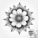 Tattoo sketch aster flower, ink illustration… – tattoo sketch (№1757154980_0, 06.09.2025 10:36) — tattoovalue.net