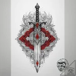 Tattoo sketch enchanted sword, ink illustrati… – tattoo sketch (№1757155370_0, 06.09.2025 10:42) — tattoovalue.net