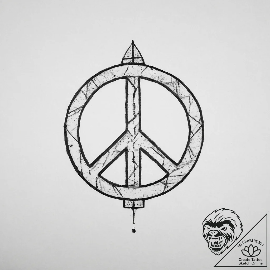 Tattoo sketch rave peace sign, tattoo drawing... - tattoo sketch (№1757156934_0, 06.09.2025 11:08) — tattoovalue.net