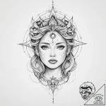 Tattoo sketch cosmic person – tattoo sketch (№1757158109_0, 06.09.2025 11:28) — tattoovalue.net