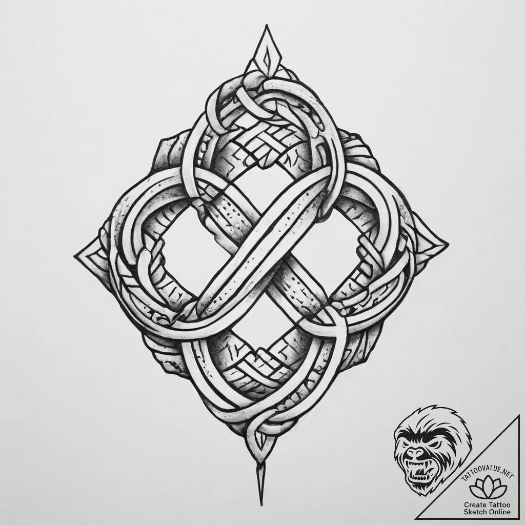 Tattoo sketch hieroglyphic symbol for "eterni... - tattoo sketch (№1757158500_0, 06.09.2025 11:35) — tattoovalue.net