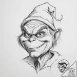 Tattoo sketch the grinch with a foot, artisti… – tattoo sketch (№1757158696_0, 06.09.2025 11:38) — tattoovalue.net