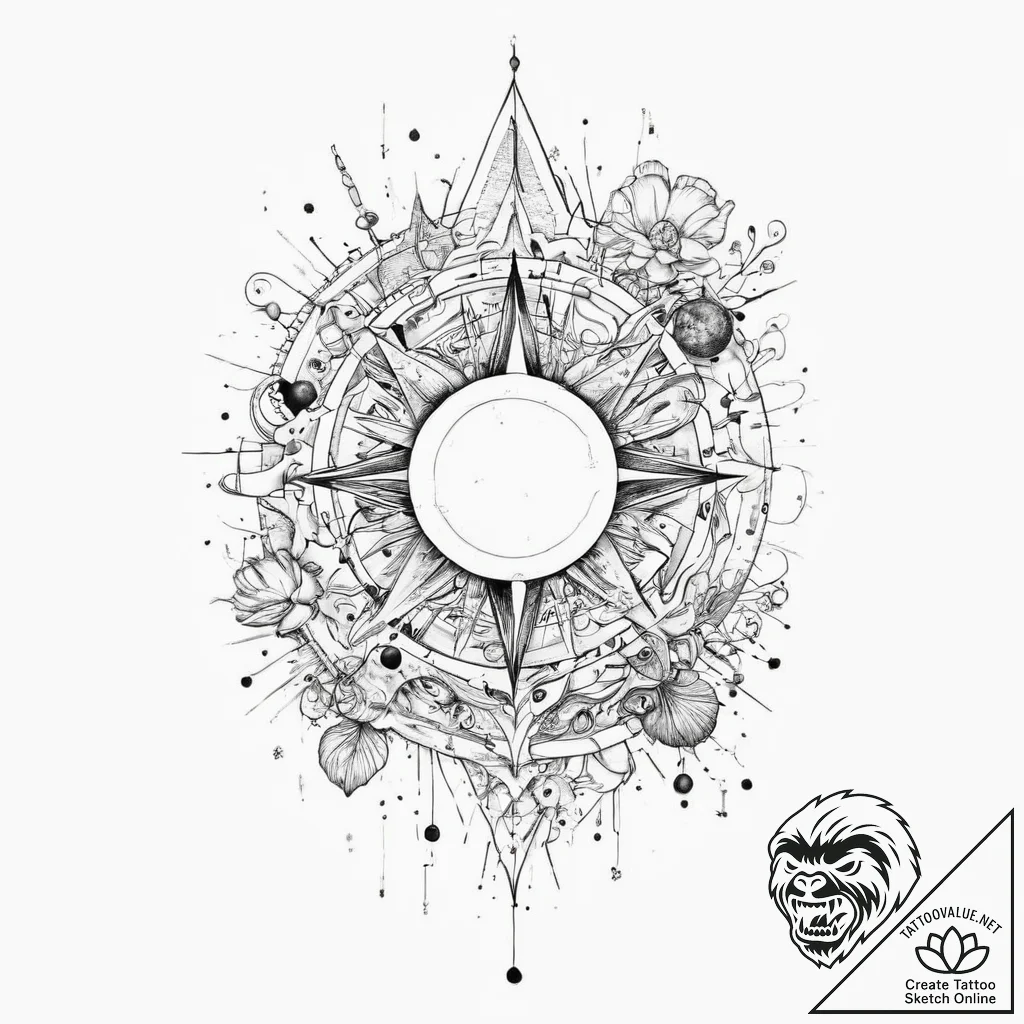 Tattoo sketch cosmic tale, tattoo line art, f... - tattoo sketch (№1757159283_0, 06.09.2025 11:48) — tattoovalue.net