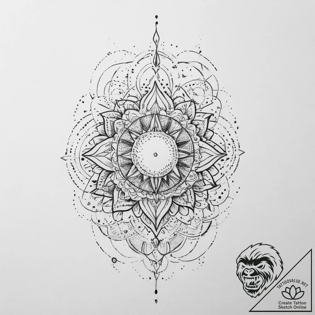 Tattoo sketch cosmic beginning, tattoo line a... - tattoo sketch (№1757159673_0, 06.09.2025 11:54) — tattoovalue.net