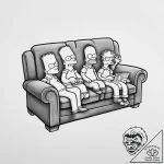 Tattoo sketch the simpsons couch gag, tattoo… – tattoo sketch (№1757160065_0, 06.09.2025 12:01) — tattoovalue.net