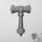 Tattoo sketch norse mjolnir hammer, tattoo li… – tattoo sketch (№1757160455_0, 06.09.2025 12:07) — tattoovalue.net