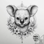 Tattoo sketch koala, tattoo line art, on a cl… – tattoo sketch (№1757162420_0, 06.09.2025 12:40) — tattoovalue.net