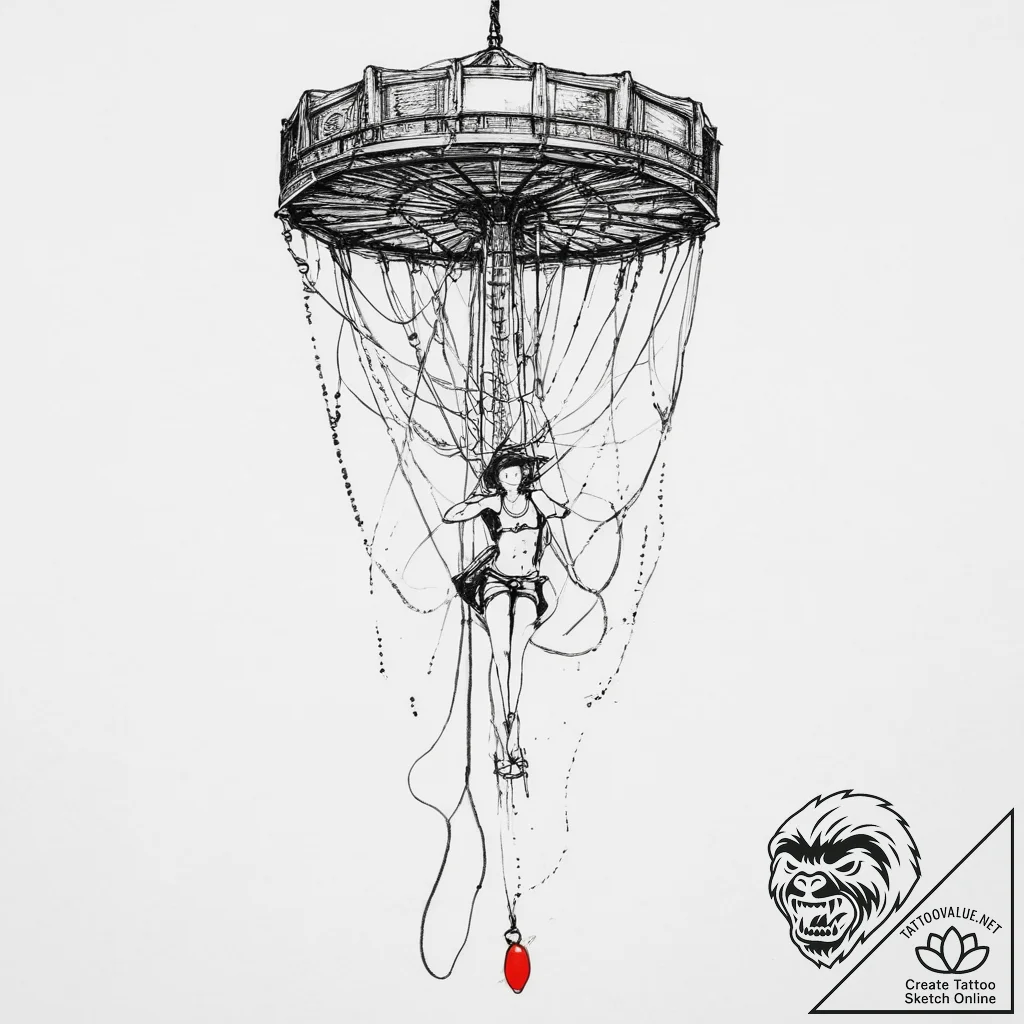 Tattoo sketch bungee jumping rope, ink illust... - tattoo sketch (№1757162833_0, 06.09.2025 12:47) — tattoovalue.net