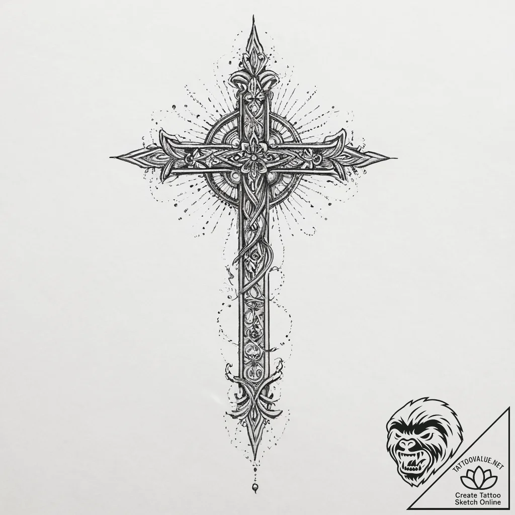 Tattoo sketch spiritual portrayal, tattoo lin... - tattoo sketch (№1757164818_0, 06.09.2025 13:20) — tattoovalue.net