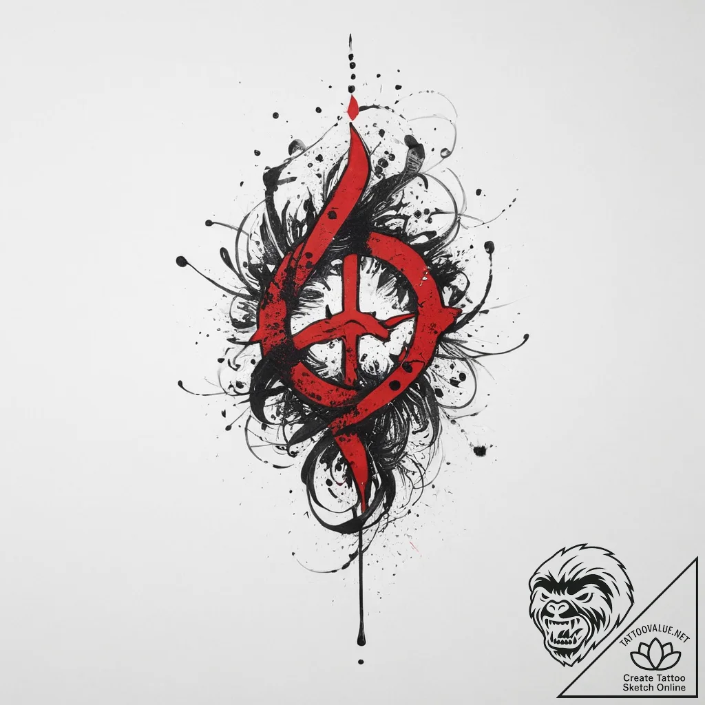 Tattoo sketch ka with a symbol, tattoo sketch... - tattoo sketch (№1757165411_0, 06.09.2025 13:30) — tattoovalue.net