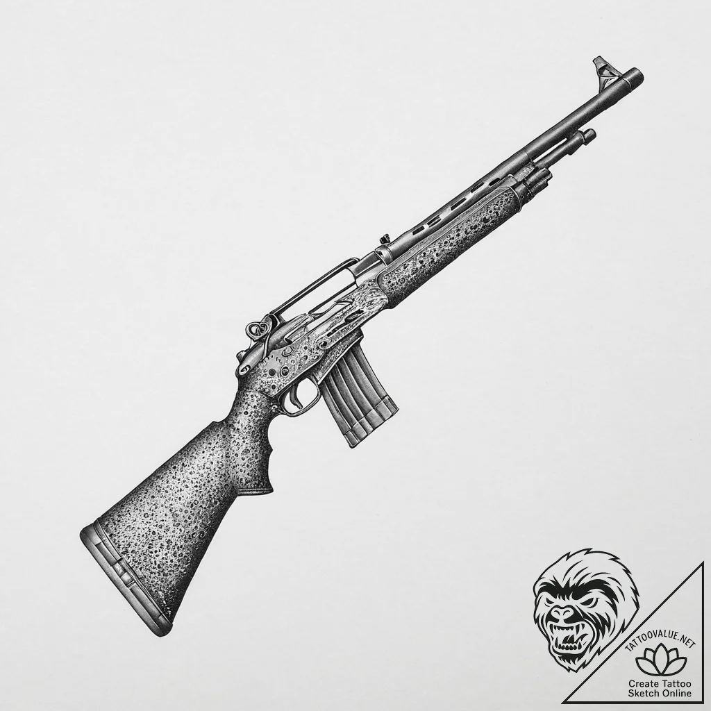 Tattoo sketch soldier rifle, artistic tattoo... - tattoo sketch (№1757166417_0, 06.09.2025 13:46) — tattoovalue.net