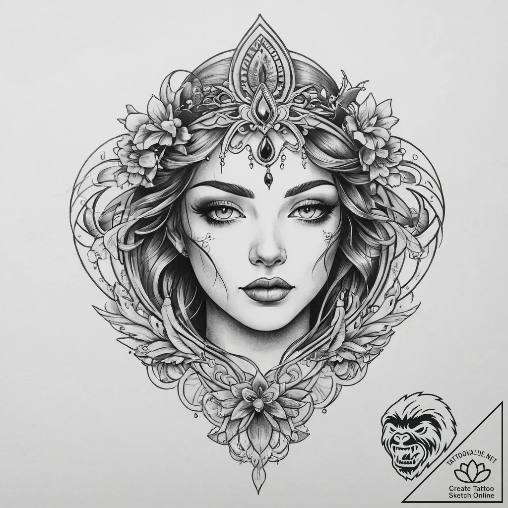 Tattoo sketch makeup tattoo, tattoo flash she... - tattoo sketch (№1757166820_0, 06.09.2025 13:53) — tattoovalue.net