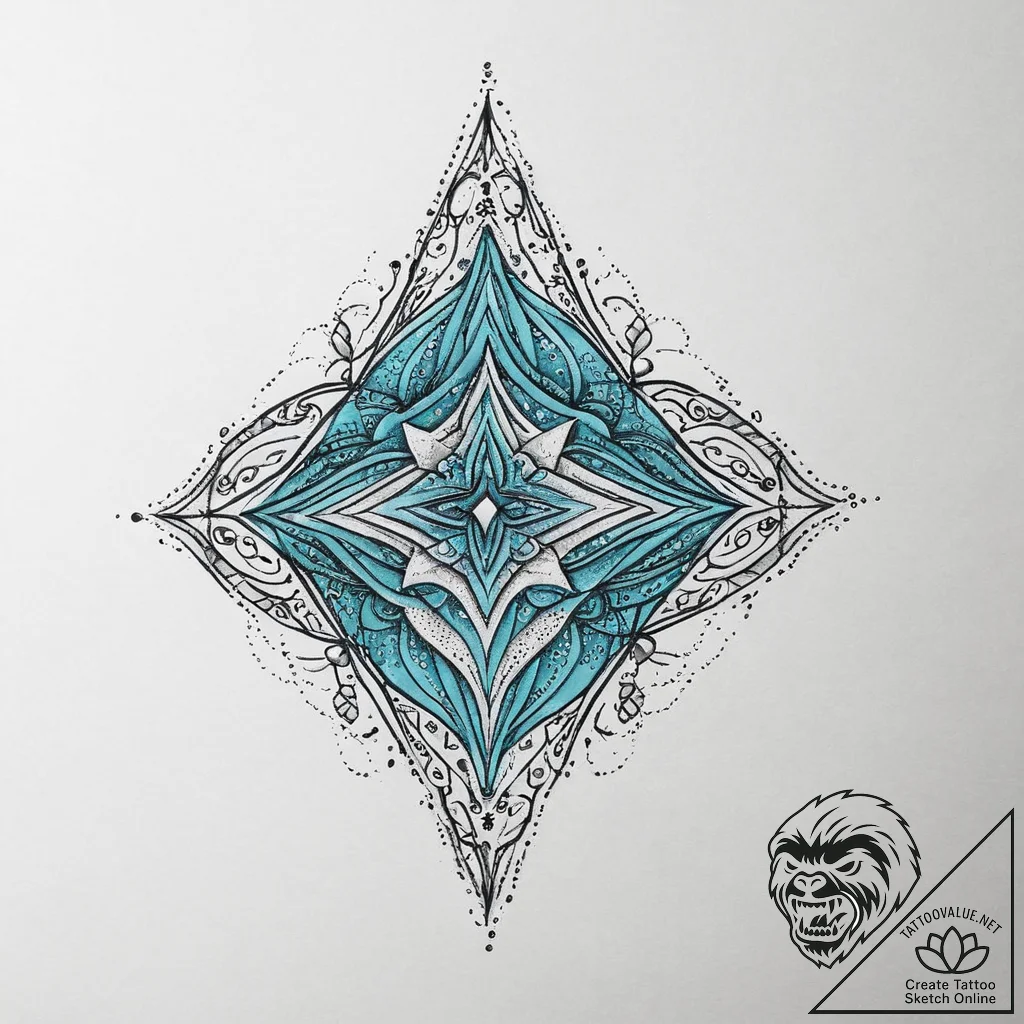 Tattoo sketch turquoise, ink illustration for... - tattoo sketch (№1757167607_0, 06.09.2025 14:06) — tattoovalue.net