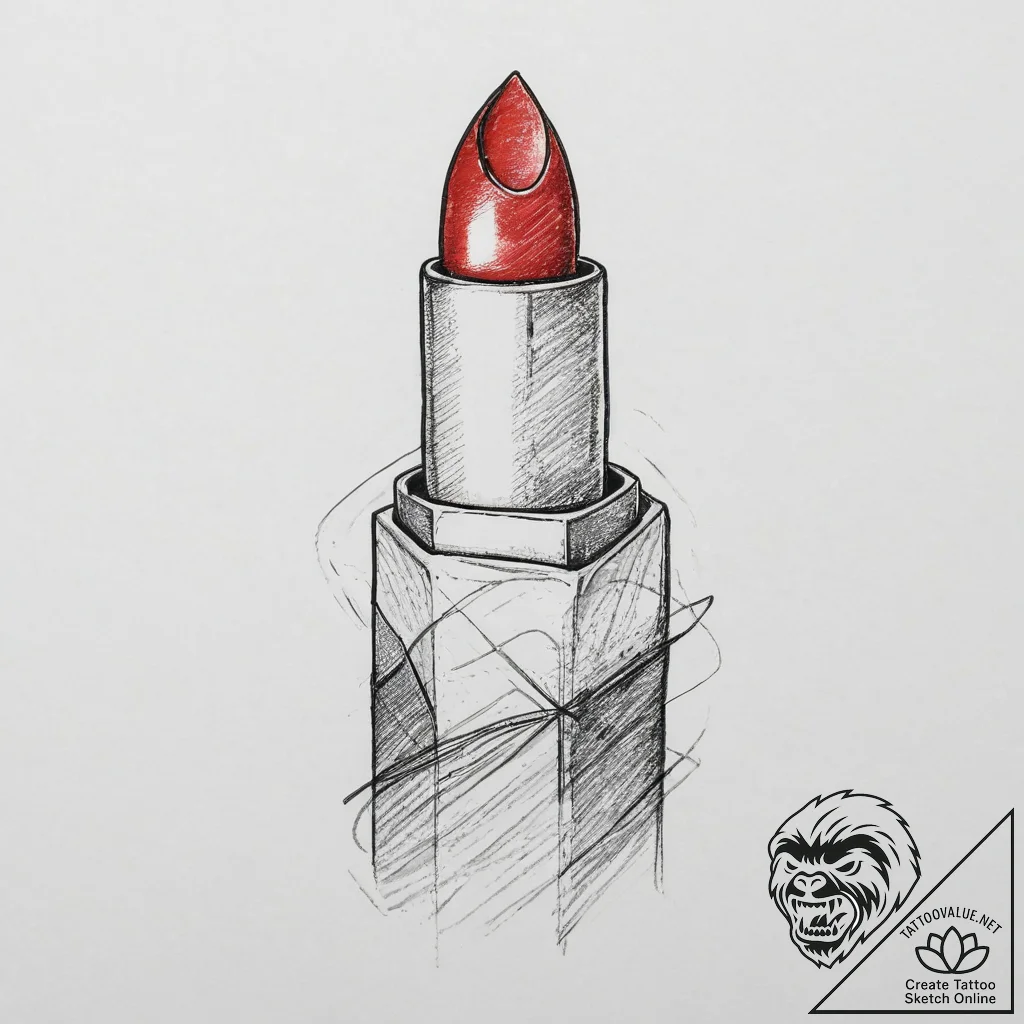 Tattoo sketch lipstick tattoo, concept art fo... - tattoo sketch (№1757169193_0, 06.09.2025 14:33) — tattoovalue.net