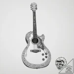 Tattoo sketch grunge guitar with a broken str… – tattoo sketch (№1757169391_0, 06.09.2025 14:36) — tattoovalue.net